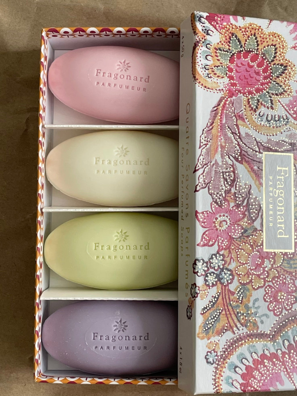 FRAGONARD – FLEURS – QUATRE SAVONS PARFUMÉS 4 x 50 g