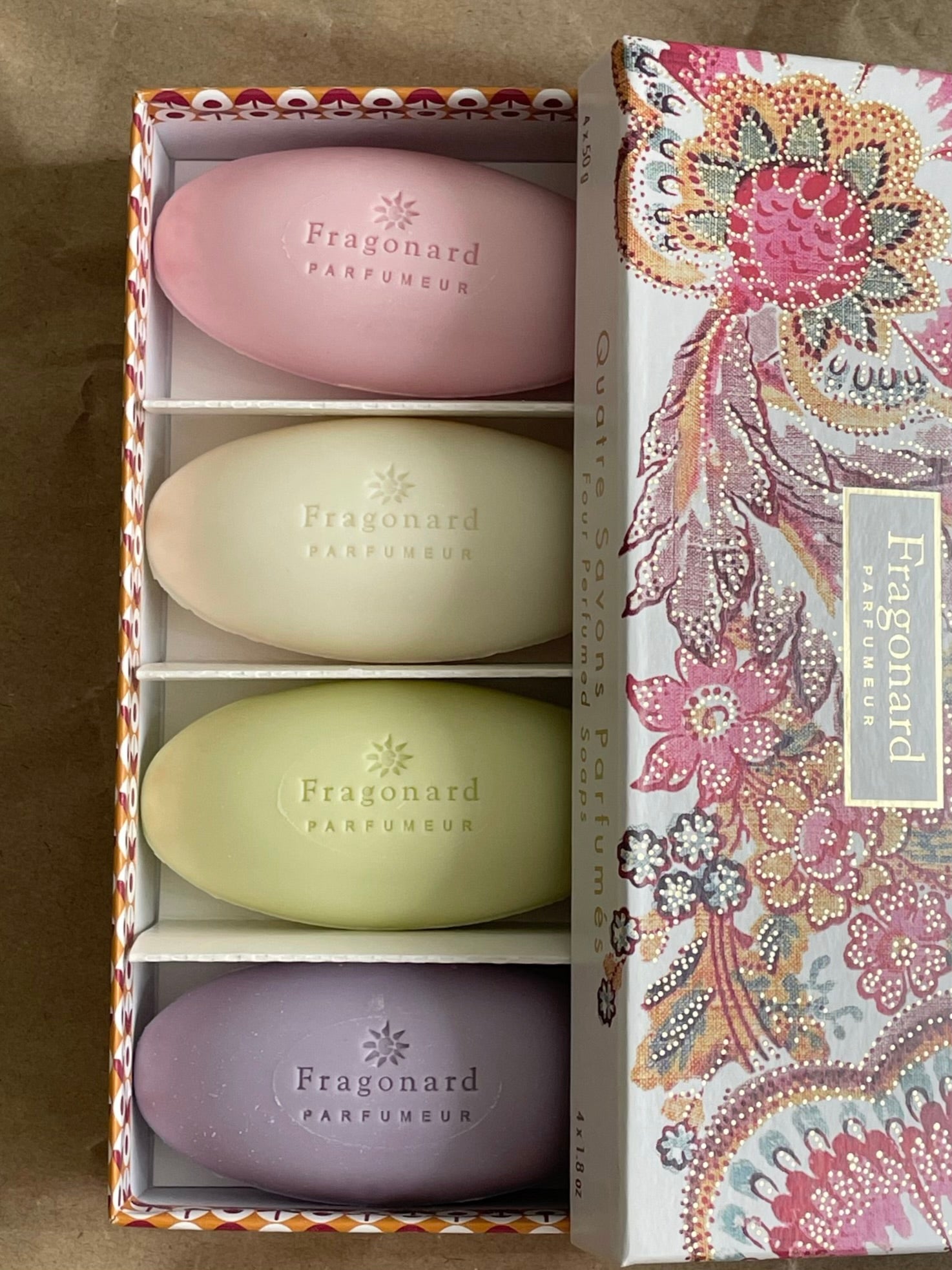 FRAGONARD – FLEURS – QUATRE SAVONS PARFUMÉS 4 x 50 g
