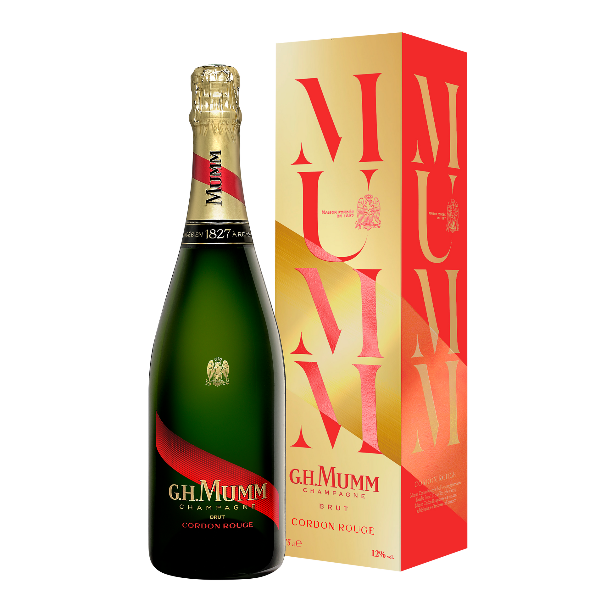 G.H.MUMM CORDON ROUGE BRUT 75 cL GIFT BOX, GIFT BAG